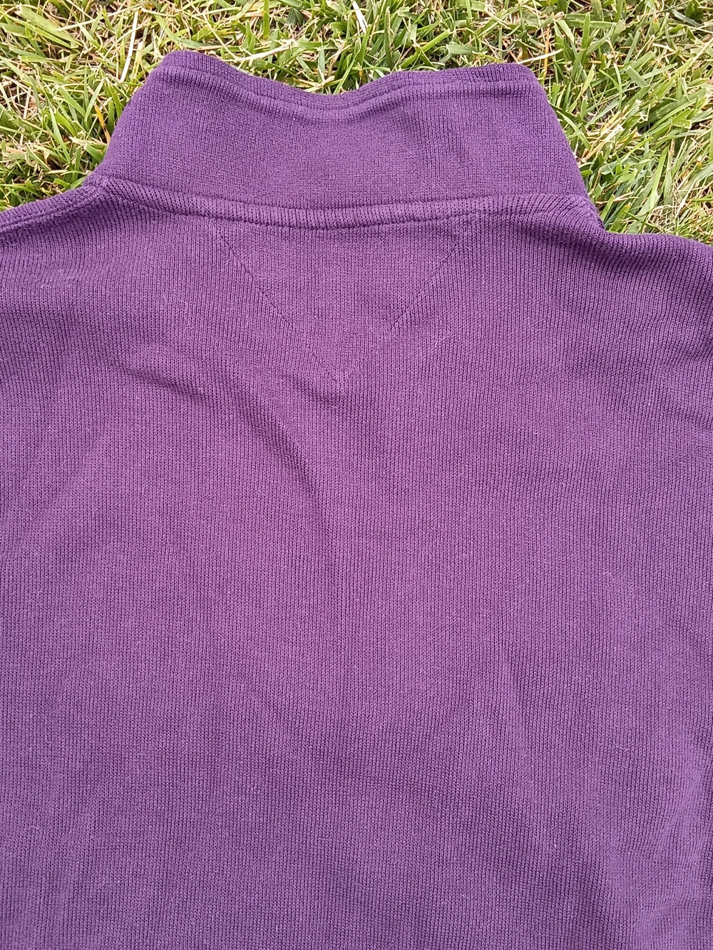 Tommy Hilfiger Burgundy Quarter Zip Mock Neck Sweatshirt Preppy Classic Large - Picture 7 of 14
